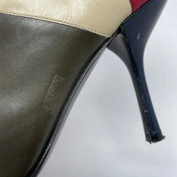 Moschino Red White Blue Stars & Stripes Ankle Boots - Picture 8 of 15